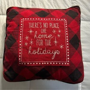 “There’s no place like home for the holidays” Stitched Embroidery Pillow
